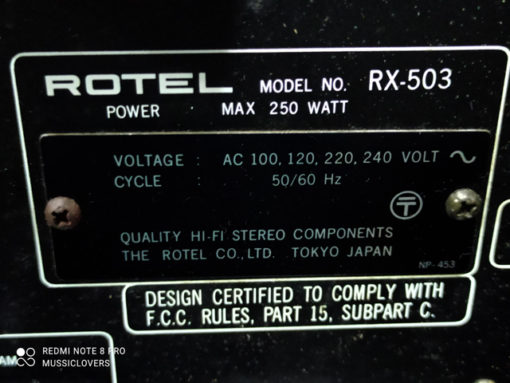 Buy Vintage ROTEL JAPAN RX-503 RARE CLASSIC VINTAGE STEREO RECEIVER ...