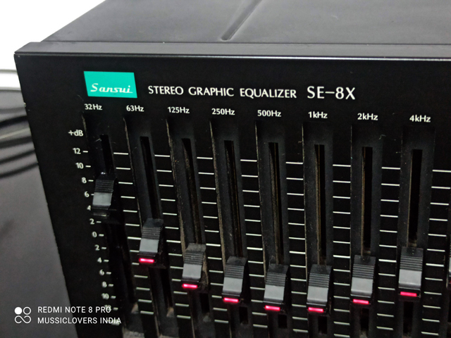 Égaliseur Graphique Stéréo Vintage Sansui SE-8X - Noir - Fabriqué Au Japon (1983) - Testé